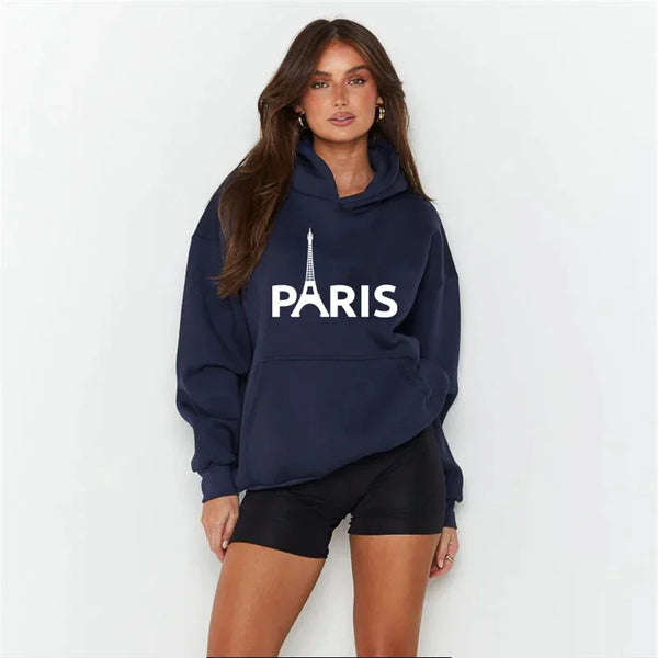 Chic Paris Print Hoodie